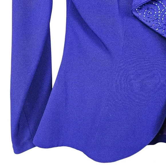 Daymor Couture Vintage Suit Size 10 Purple‎ Beaded Snap Front Blazer Maxi Skirt - Picture 7 of 16